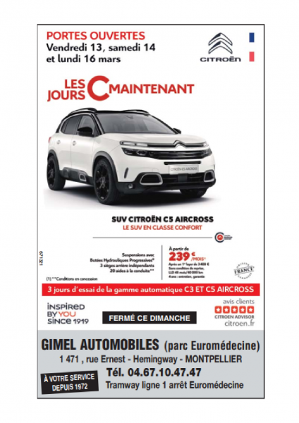 PORTES OUVERTES CITROEN MONTPELLIER NORD PROCHE DE GRABELS GIMEL AUTOMOBILES MONTPELLIER